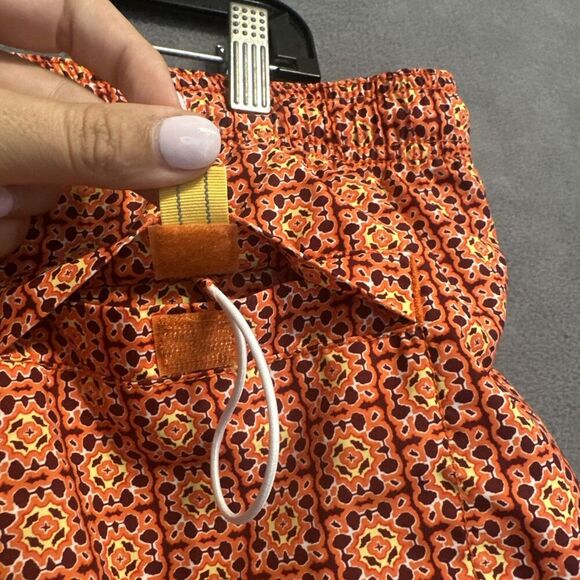Tommy Bahama Swim Trunks Mesh Lined Pockets Mens XXL Orange Geometric Print - Picture 2 of 13